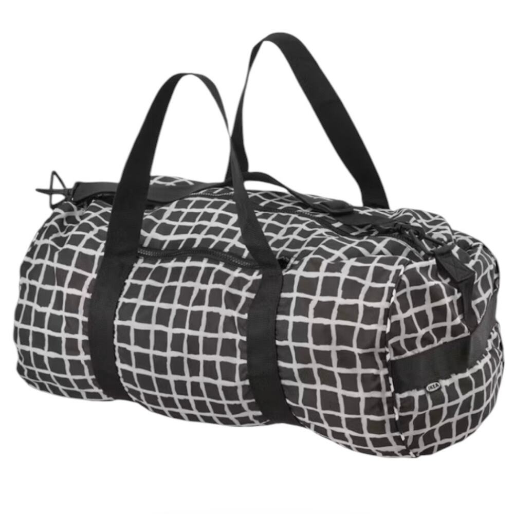 IKEA Knalla duffle bag black & white checkered carry on bag unisex gym bag